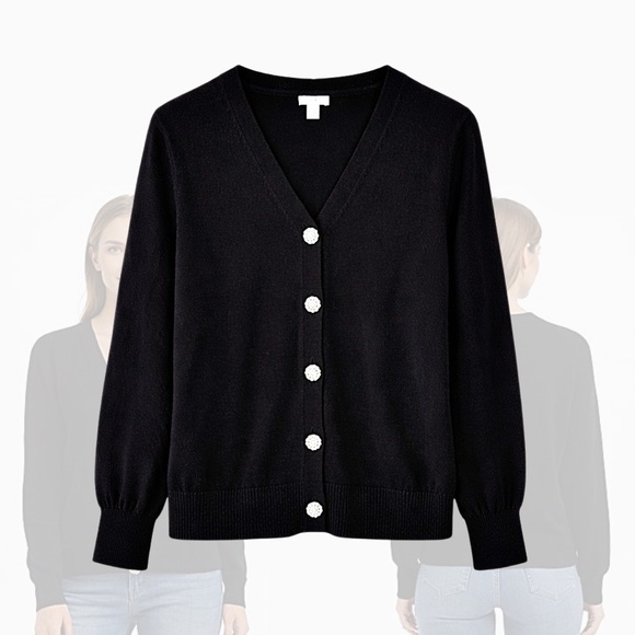 J. Jill Sweaters - J. Jill Black Button-Up Cardigan